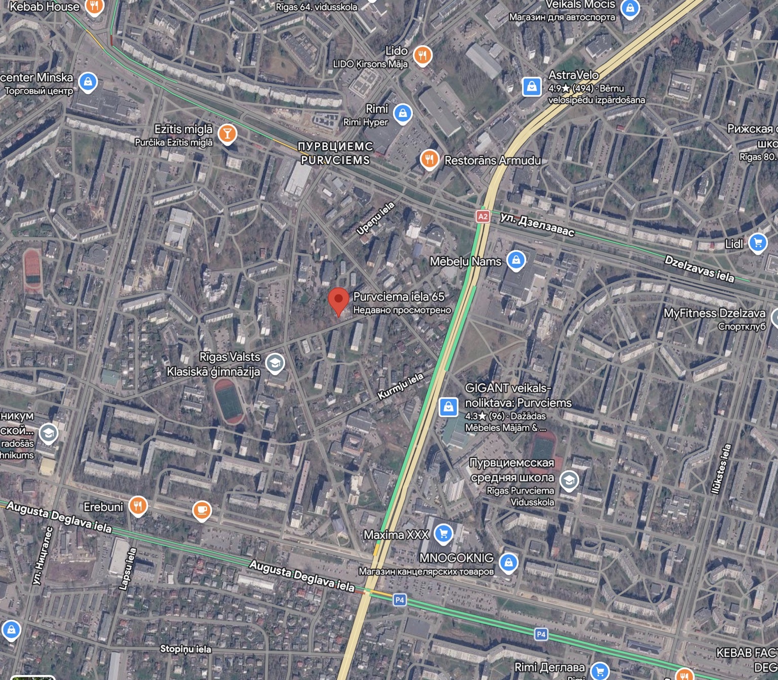 Purvciema iela 65, Rīga — Atvērt Google Maps